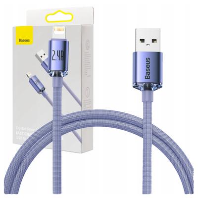 Кабель USB на Lightning Baseus Crystal Shine, 2.4A, 1.2M (Фиолетовый)