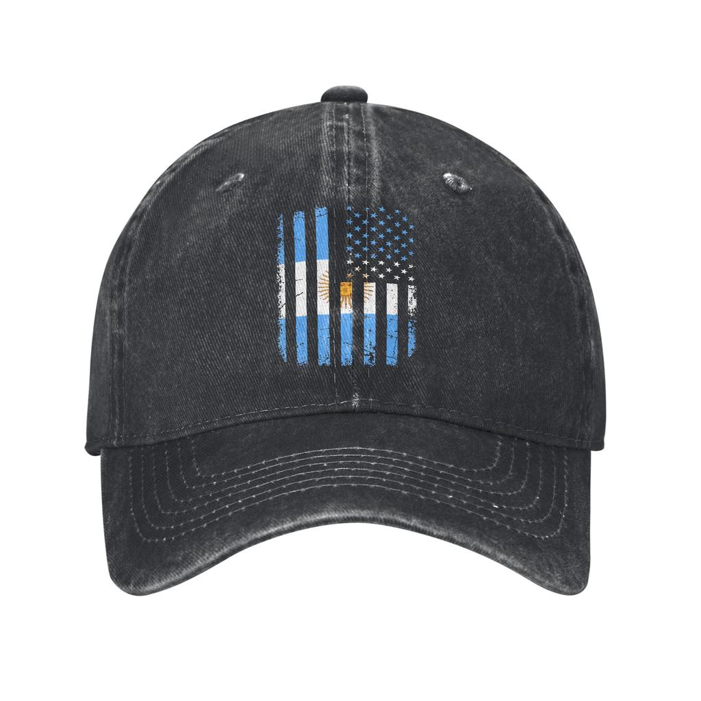 Argentinian American Flag Argentina Baseball Cap Distressed Denim Washed Unisex Style Outdoor Running Golf Adjustable Caps Hat