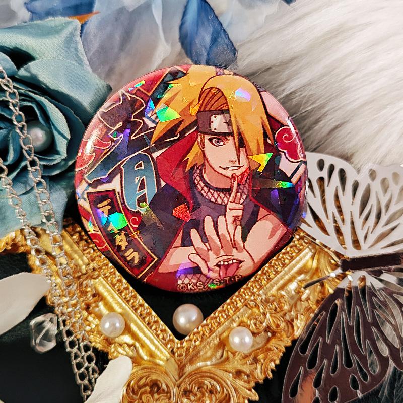 58mm Badge Naruto Anime Brooch A Delicately Designed Tin Pin Featuring Characters Like Itachi Sasuke Kakashi Perfect As Costume Accessorie and Jewelry