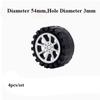 Black Four-wheel Toy Accessories Mini Rubber Wheels Model High Quality Drive Car Wheels