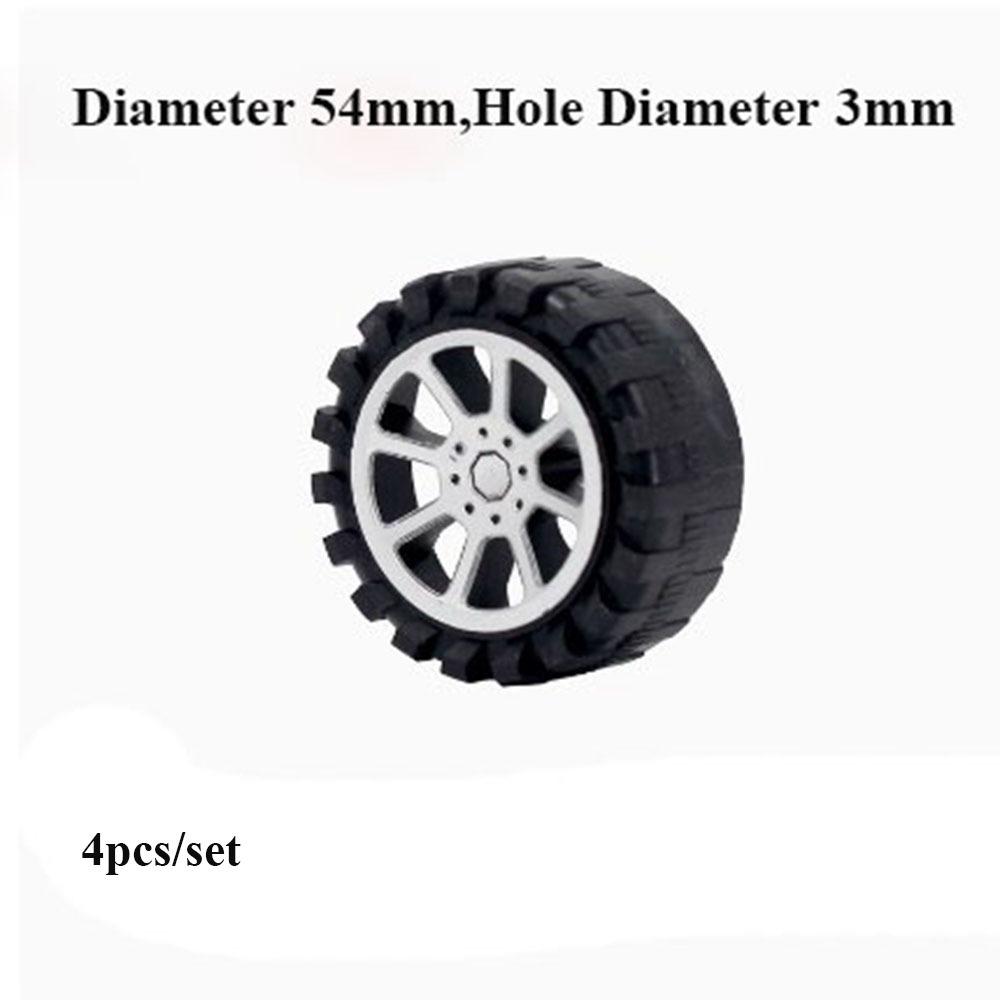 Black Four-wheel Toy Accessories Mini Rubber Wheels Model High Quality Drive Car Wheels