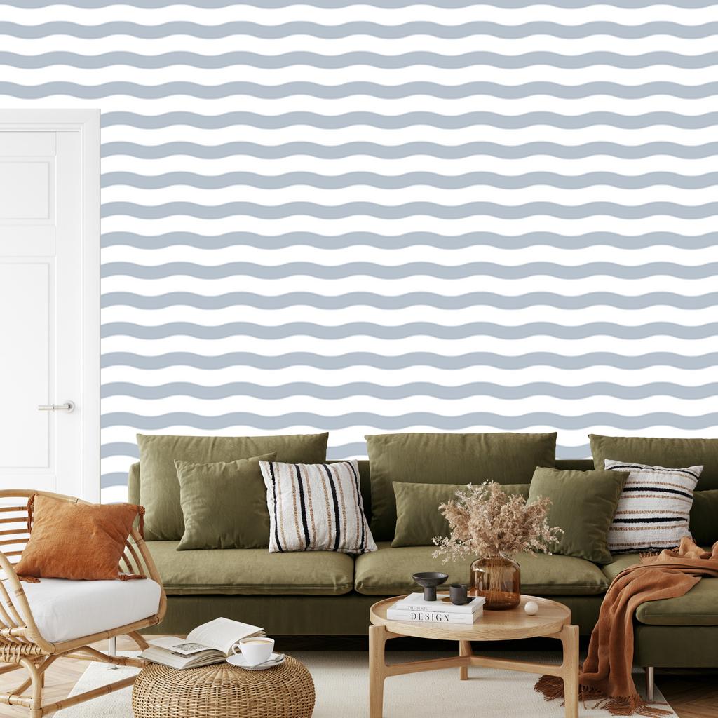 Wallpaper Stripes white and light gray, light gray background 50x1000