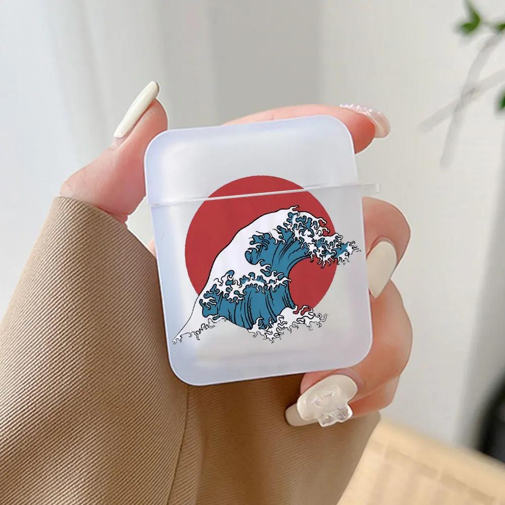 Япония Большая волна у Канагавы Чехол для наушников для Airpods 4-го 3-го Pro 3 2 Чехлы для Airpod 2 3 1 Защитный аксессуар Оболочка