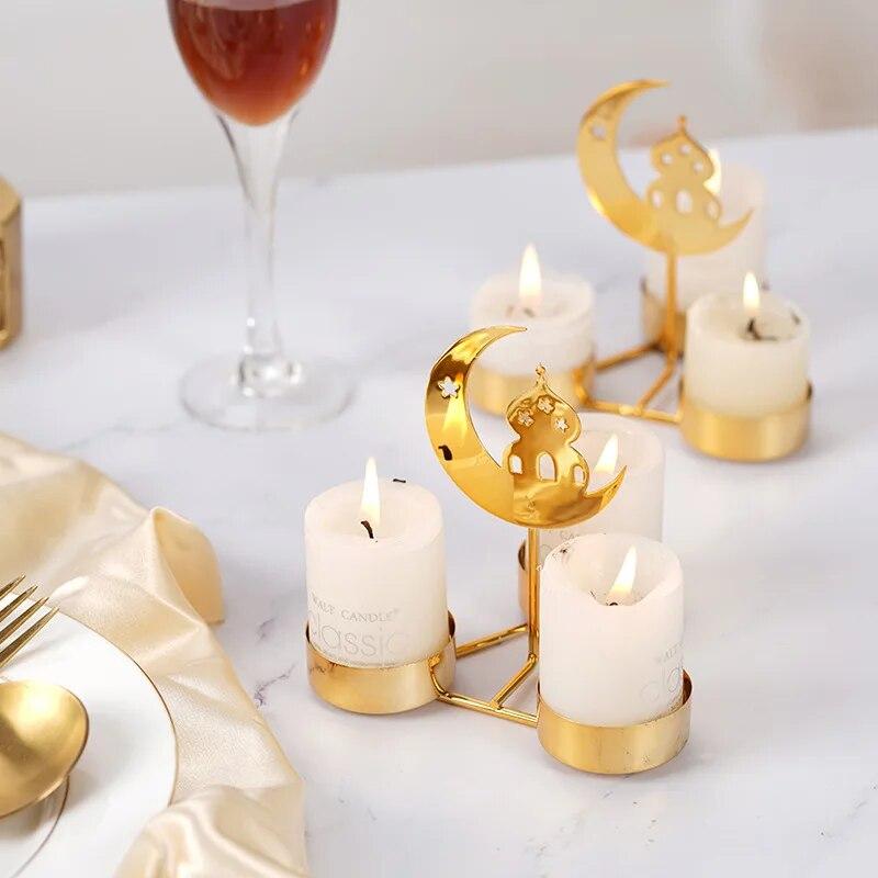 Ид Мубарак подсвечник металлический Рамадан украшение дома 2024 украшение для комнаты обеденный стол Карим ислам мусульманские товары для вечеринок подарок