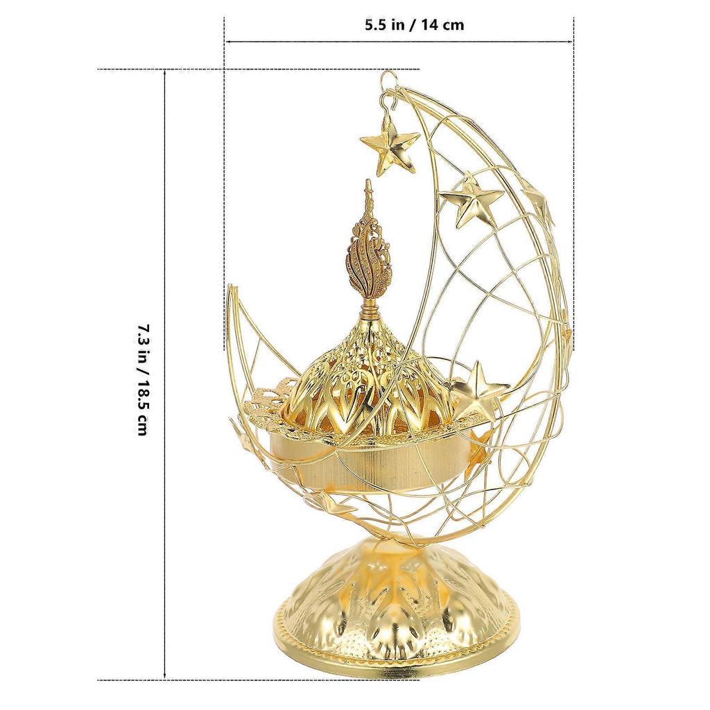 Arabic Moon Incense Burner Middle Eastern Metal Censer for Aromatherapy