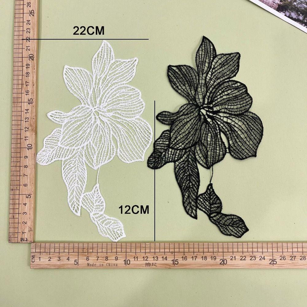 Белая тканевая нашивка Ручная работа Тканевая аппликация Свадебное платье Цветочная кружевная аппликация Шитье