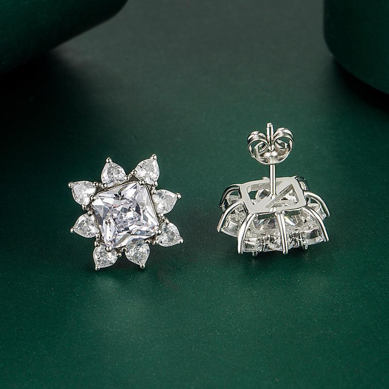 BELLA BOX Серьги-гвоздики с цветком солнца, роскошные женские свадебные ювелирные изделия, подарки