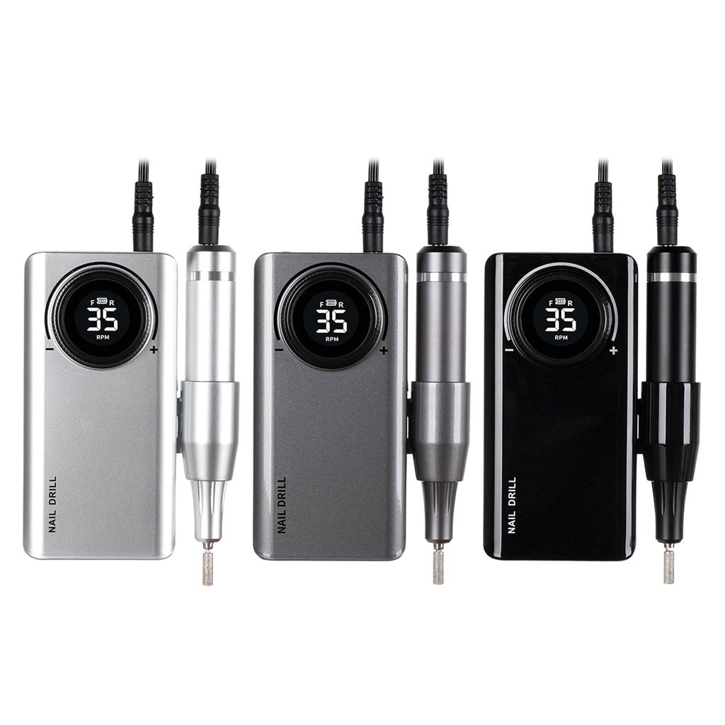 Профессиональная электрическая машинка для маникюра и педикюра 0-35000 об/мин для акриловых ногтей с 6 насадками для домашнего использования