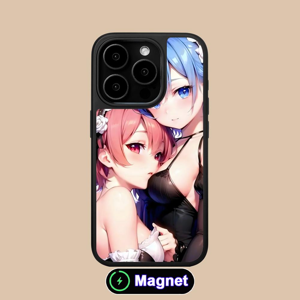Чехол для мобильного телефона ReZero Rem Ram с матовой поверхностью и поддержкой MagSafe для iPhone 17 16 15 14 13 12 11 Air Pro Max Plus Цветная крышка