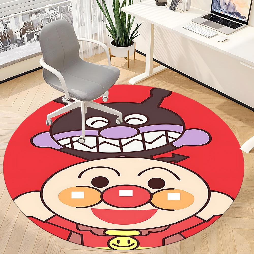 1 шт. Круглый ковер Anpanman для офиса, подходит для офиса, под офисные стулья, спальни, гостиной, домашнего декора, декора комнаты T1224014