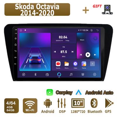 Android Carplay автомобильное радио для Skoda Octavia 2014-2020 мультимедийный проигрыватель головное устройство стерео GPS навигация BT WIFI 4+64 ГБ
