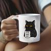 Керамическая кофейная кружка Он уже умер 330 мл Оригинальная кружка Дизайн черного кота Чайная кружка Кружка с отношением к кофеину для офиса и дома