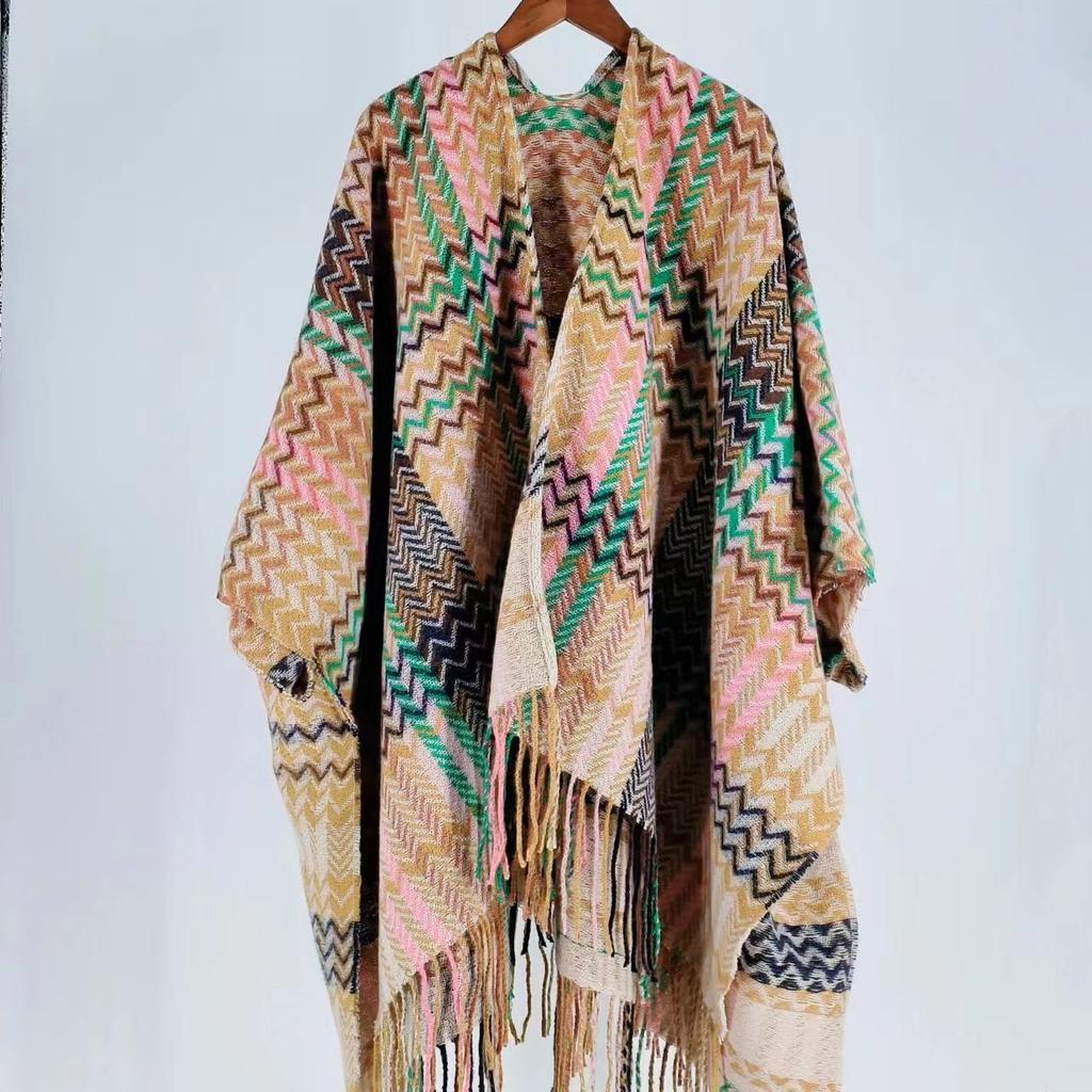 New Style Shawl, Women's Tassel Scarf, Paired with a Cape