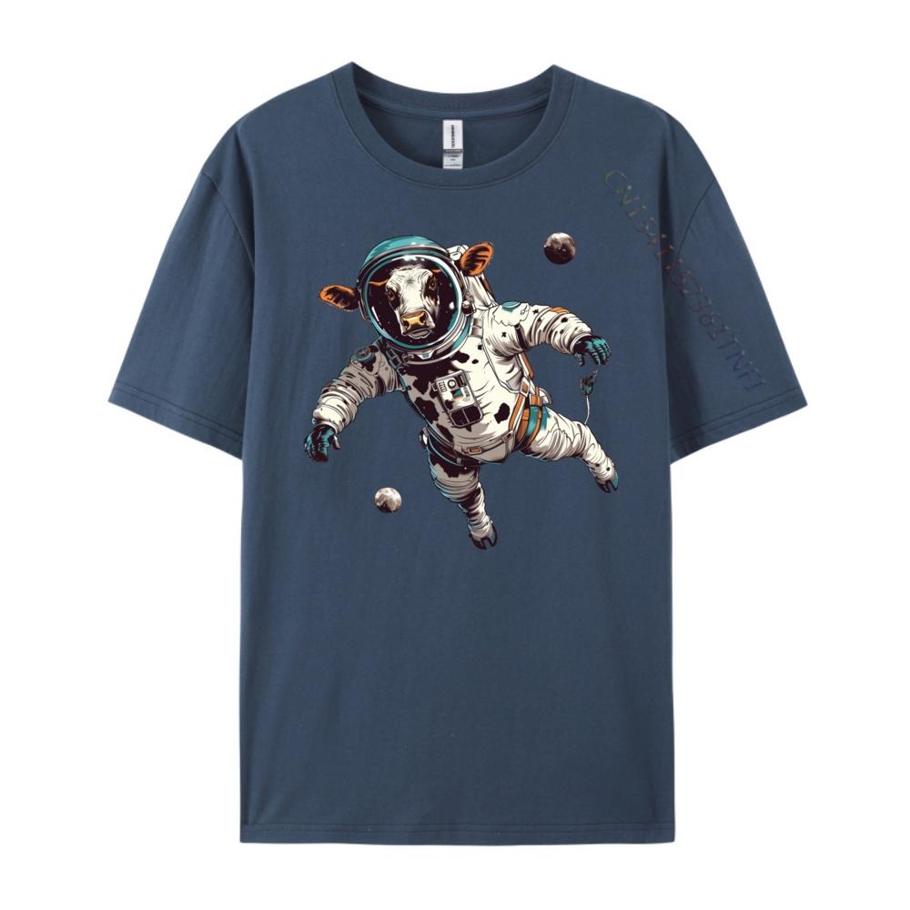 Cow DesignsFunny Cow Astronaut In Space 1956 Graphic Shirts Men Mens Clothes Fathers Day Harajuku Clothing