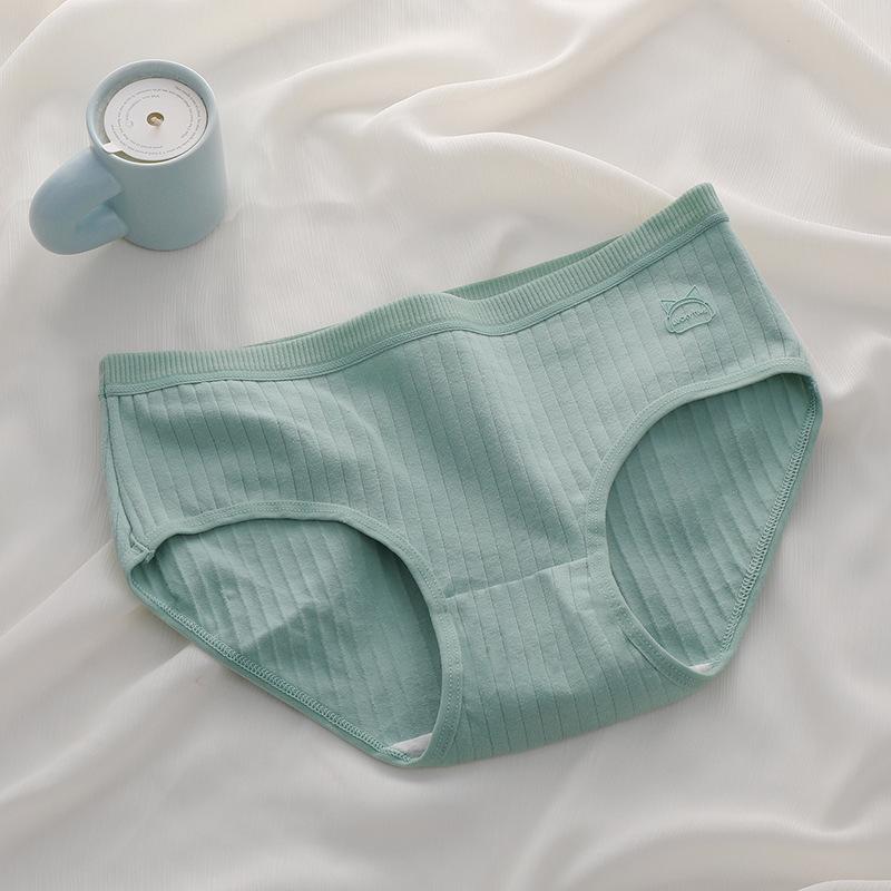 Женские хлопковые трусики с низкой талией в вертикальную полоску, простые удобные трусы, пригодное для носки нижнее белье на четыре сезона