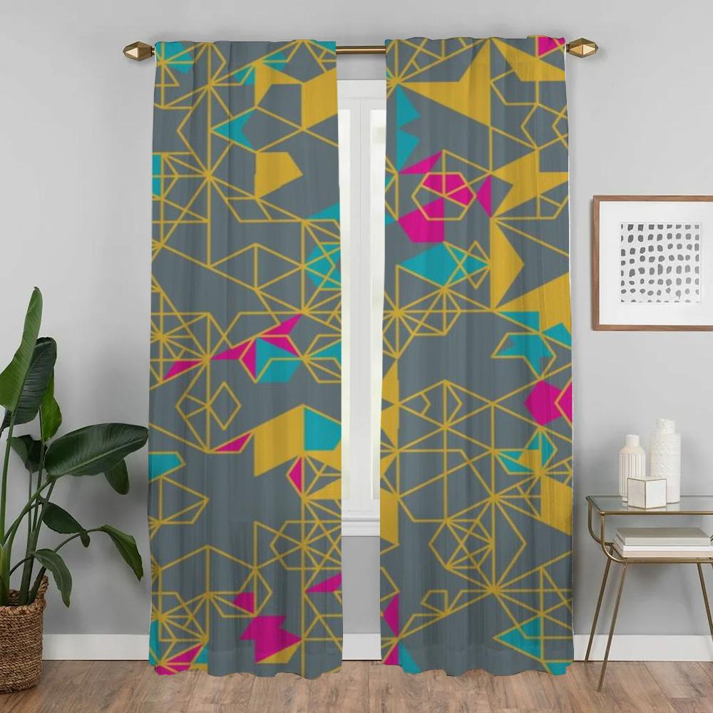 Современные шторы для гостиной для камеры, окрашенные дизайнерские шторы для комнаты, 2-х панельные шторы, занавески для домашнего интерьера, перегородка