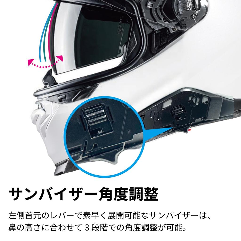 HJC HELMETS Мотоциклетный шлем с полной защитой от солнца, совместимый со шлемом SMART HJC i71 HJH247 PEARL WHITE, со встроенным козырьком, вентиляцией, съемным, встроенным