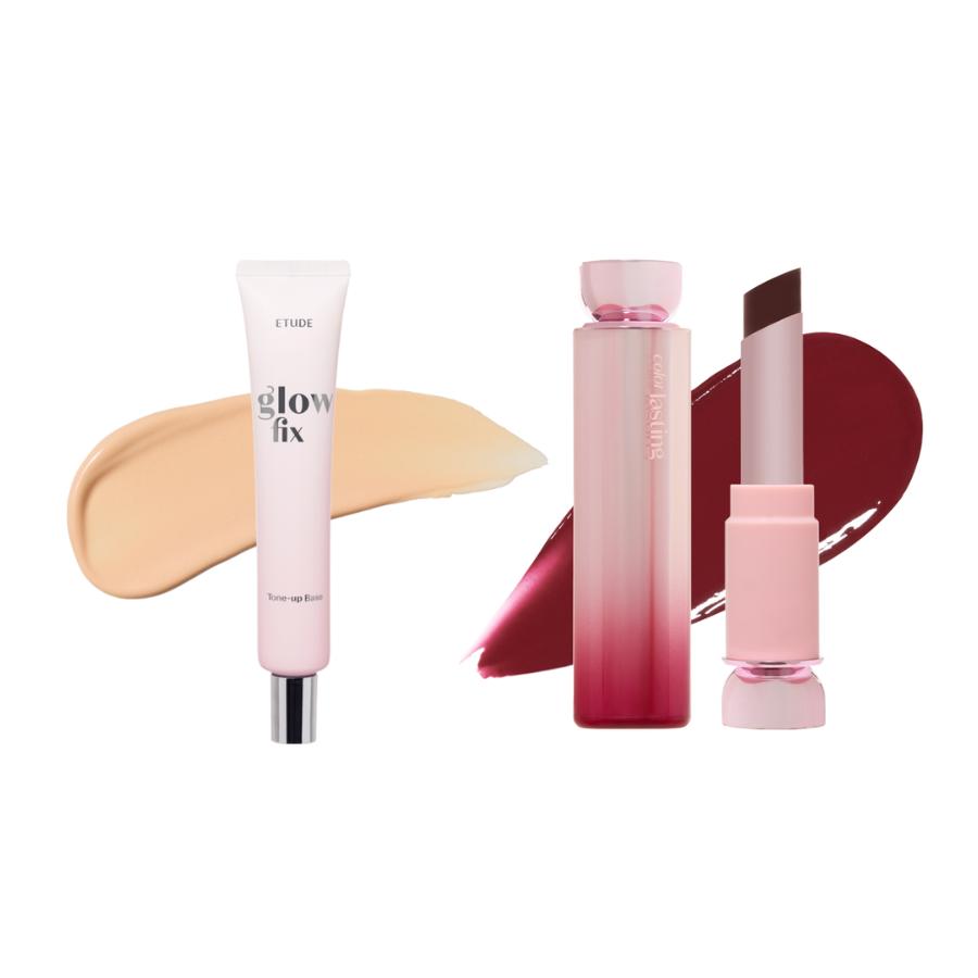 Etude Glow Fix Тональная база с эффектом сияния SPF 50+/PA++++ 30 мл + Стойкий глоу-стик для цвета 3,2 г