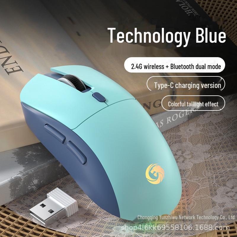 Бесшумная двухрежимная беспроводная мышь Bluetooth: Возможность подзарядки для использования в офисе, играх, на настольном компьютере, планшете и ноутбуке
