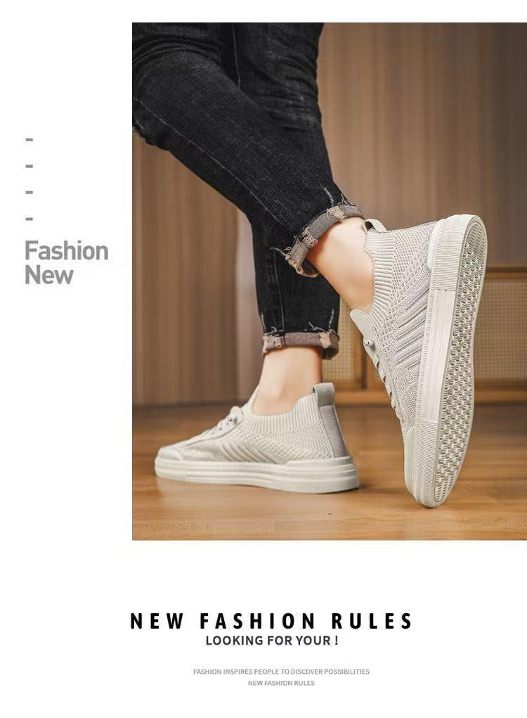 Мужские дышащие сетчатые повседневные кроссовки Flyknit - Коллекция Весна/Лето 2026, на плоской подошве, удобные кеды