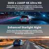 4K+1080P Автомобильный видеорегистратор с двумя объективами, камера заднего вида, управление через мобильное приложение WiFi, WDR, видеорегистратор, ночное видение, автомобильные аксессуары