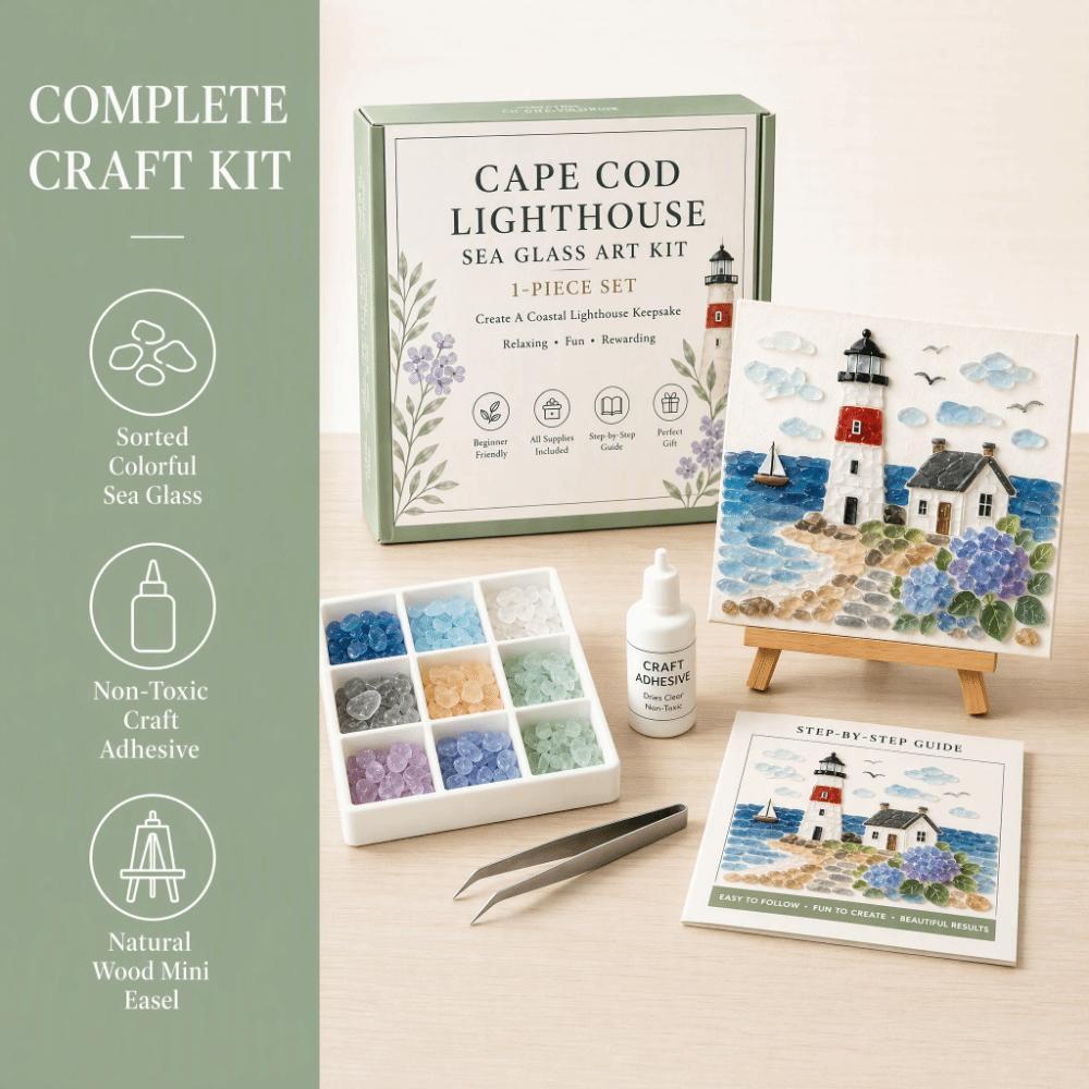 Ocean Landscape DIY Glass Craft Glass Tiles Home Decor Kit Glass Mosaic Kit for Home Decor