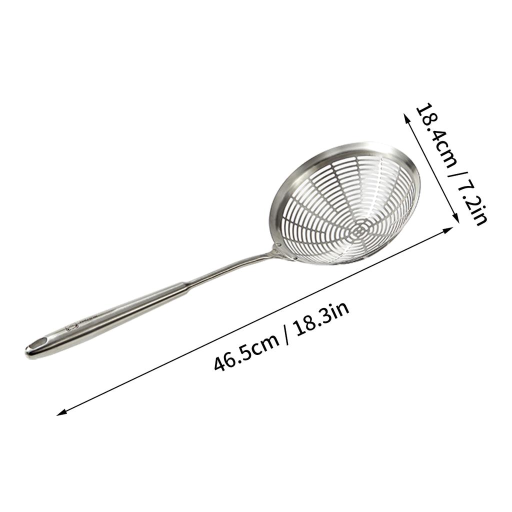 Большой дуршлаг из нержавеющей стали 304, кухонные инструменты, бытовой дуршлаг для лапши, шумовка, ложка для фильтрации масла с длинной ручкой