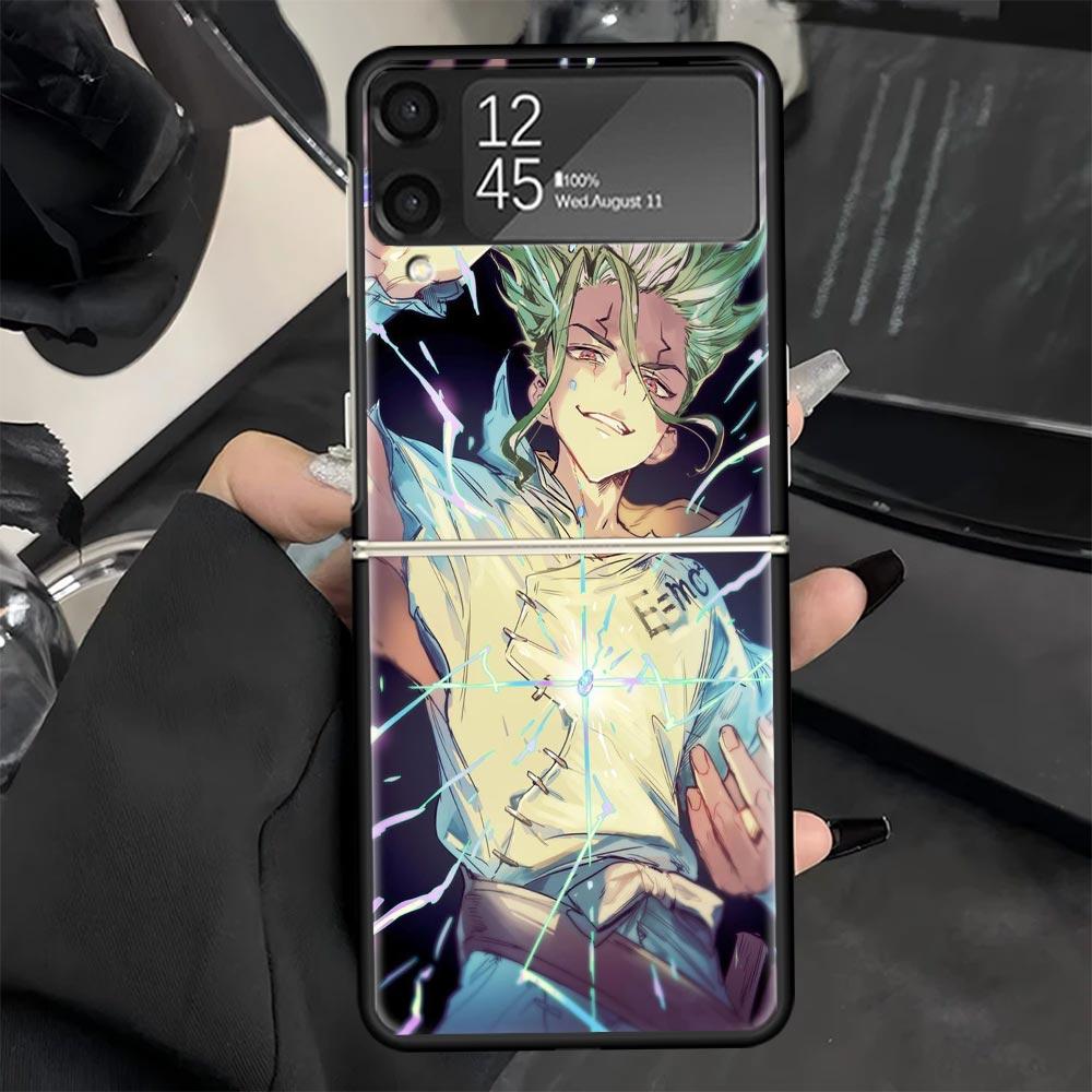 Чехол для телефона D-Dr Stone Anime для Samsung Galaxy Z Flip 7 6 5 4 3 5G Черный чехол ZFlip7 ZFlip6 ZFlip5 ZFlip4 ZFlip3 Fundas Galaxy