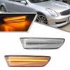 2 шт. полностью светодиодных янтарных боковых габаритных фонаря для Infiniti G35 Coupe Skyline V35 2003-2007 с прозрачной линзой, передний указатель поворота, боковые габаритные фонари OEM-замена