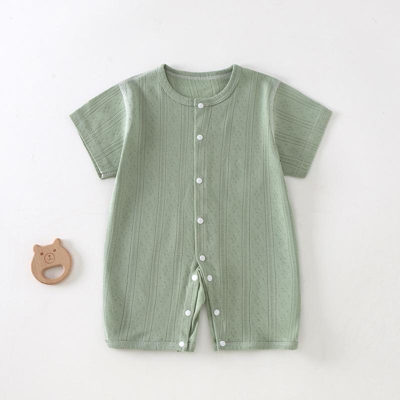 Newborn Summer Breathable Short Sleeve Bodysuit Pajamas for Boys & Girls