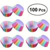 100pcs Rainbow Cupcake Liners Disposable Paper Baking Cups for Cupcakes Muffins and Desserts Kitchen Accessory and Party