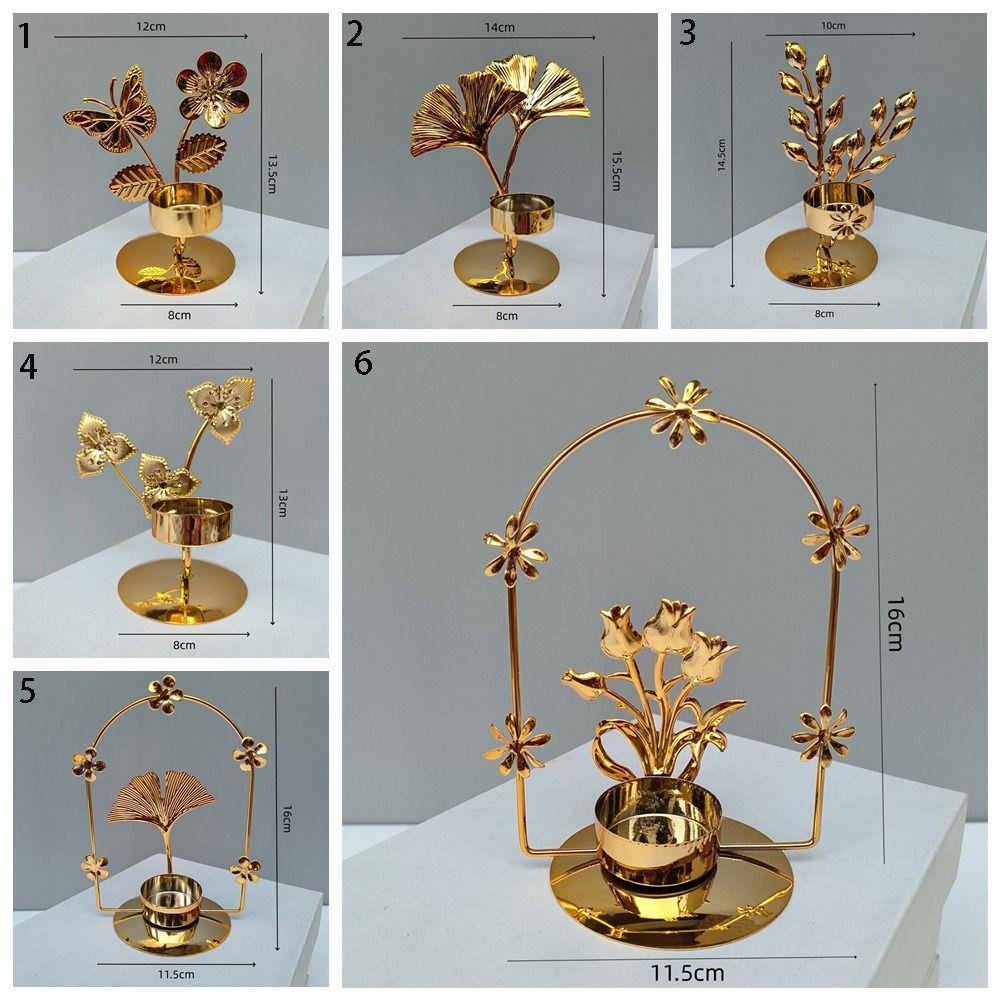 Handmade Ginkgo Candle Holder Exquisite Metal Candlestick Romantic Nordic Candle Holder  Home Decor