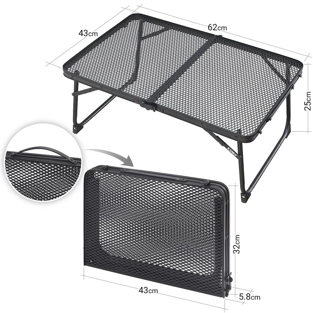 Сетчатый стол KAMUI Field Ground Rack, легкий, складной, компактный, штабелируемый, идеально подходит для кемпинга, пикника на открытом воздухе и т. д.