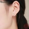 BAMOER 100% 925 Sterling Silver Earrings Elegant Imitation Pearl Stud Earrings