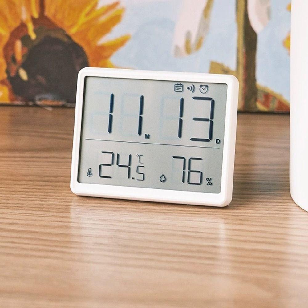 Magnetic Temperature Hygrometer Display Screen Table Clock Mini Bedside Desk Clock  Living Room
