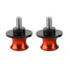2pcs 10mm Motorcycle CNC Rear Stand Swing Arm Spool Sliders Stand Swingarm Bobbins (Orange)