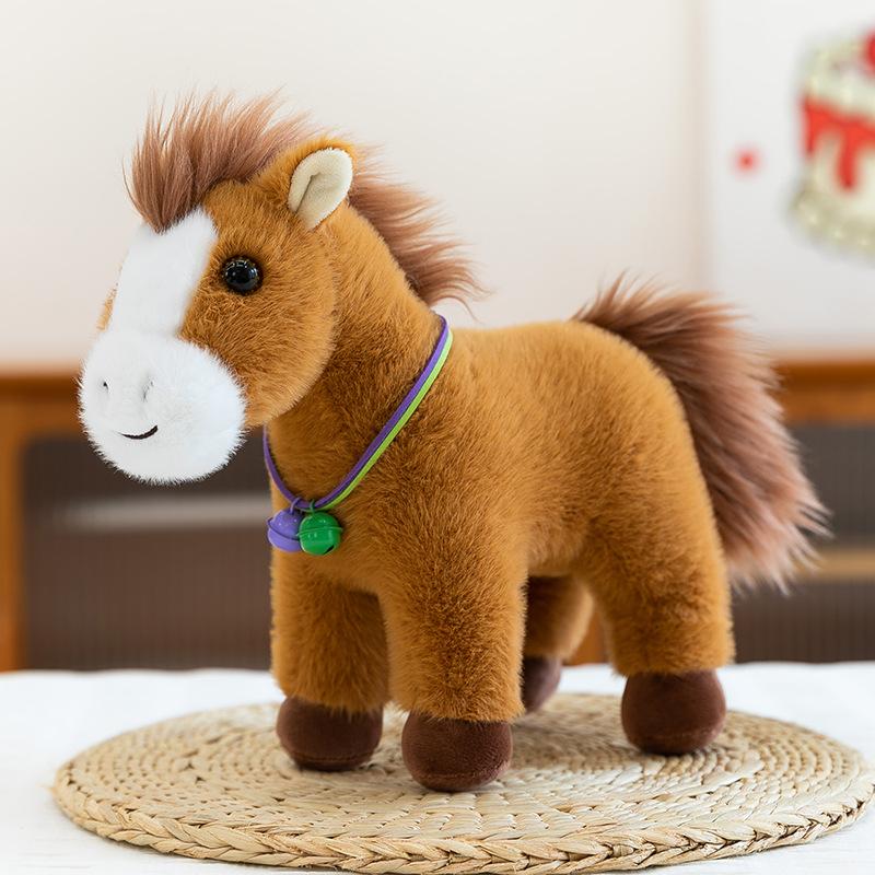 Cartoon Simulation Bell Station Style Pony Plush Toy Children's Doll New Year Ornaments Company Annual Meeting Gift
