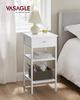 Bedside Table, End Table, High Bedside Table with Drawer and 2 Shelves for Storage, Space Saving, Industrial Table