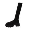 Grey Boots Women's Tall Boots Socks New Shoes Elastic Boots Socks Boots Elastic Socks Knee Knitted Boots