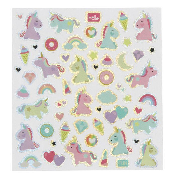 Gommette phosporescente et holographique Licorne 170 pièces