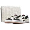 Jordan X Travis Scott Air Jordan 1 Амортизация Устойчивость к истиранию Низкие Винтажные Баскетбольные Кроссовки Унисекс Белый DZ4137-700(Команда1803-3)