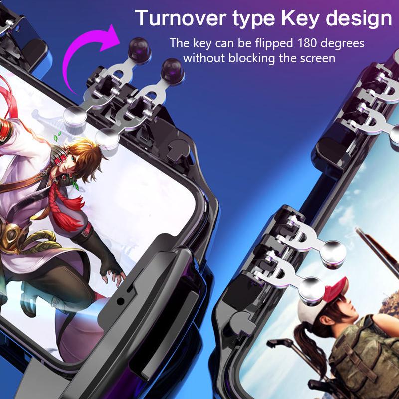 PUBG Handheld Game Controller Shooter Trigger Gamepad with Cooling Fan for Android iOS Smartphone
