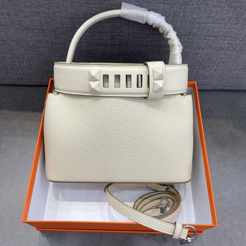 2026 Womens Top Grain Leather Bucket Bag With Swift Accents Detachable Strap Medium Size Daily Wear