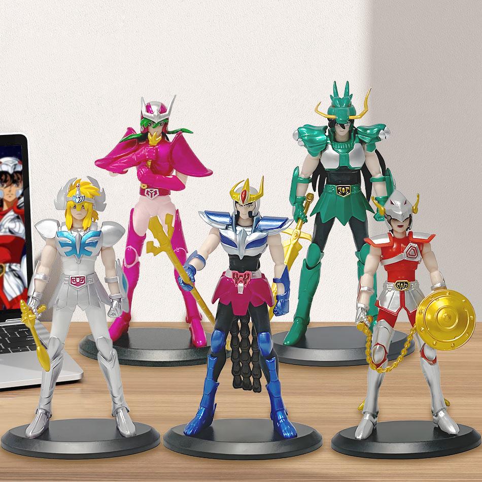 18CM Saint Seiya Anime Figure Myth Cloth Phoenix Ikki Hyoga Seiya Shiryu Standing PVC Box Figure Collection 20th Anniversary Toy
