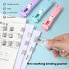 Push Clip Stapler Strong Binding Not Harm Paper Anti-slip Binder Clips Paper Fixing Stapler Office Supplies