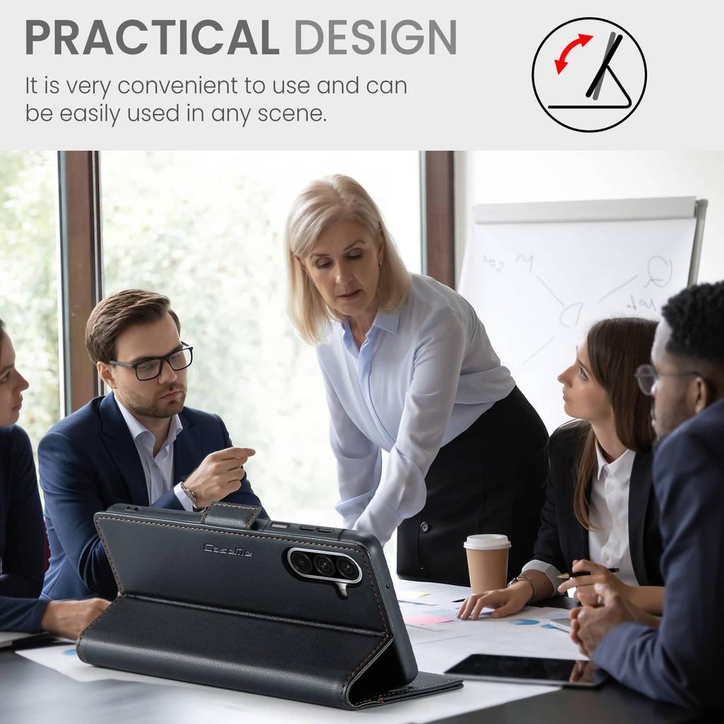 Для Samsung Galaxy A17 с держателем для карт, Чехол-кошелек с RFID-защитой, Прочный кожаный, С подставкой, Магнитная застежка, Ударопрочный