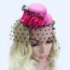 Accessories Small Hat Headband Floral Hair Cap Headdress Flower Fascinator Hat Floral Mesh Veil