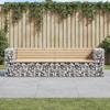 VidaXL Design Gabion Garden Bench 244x71x65.5 Cm Solid Pine Wood 3196239