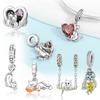 Шармы Plata Кошка Сердце Качели Подарок на День Матери Медь Покрытая Для Шармов Медь Покрытая Оригинальный Браслет Для Изготовления Украшений