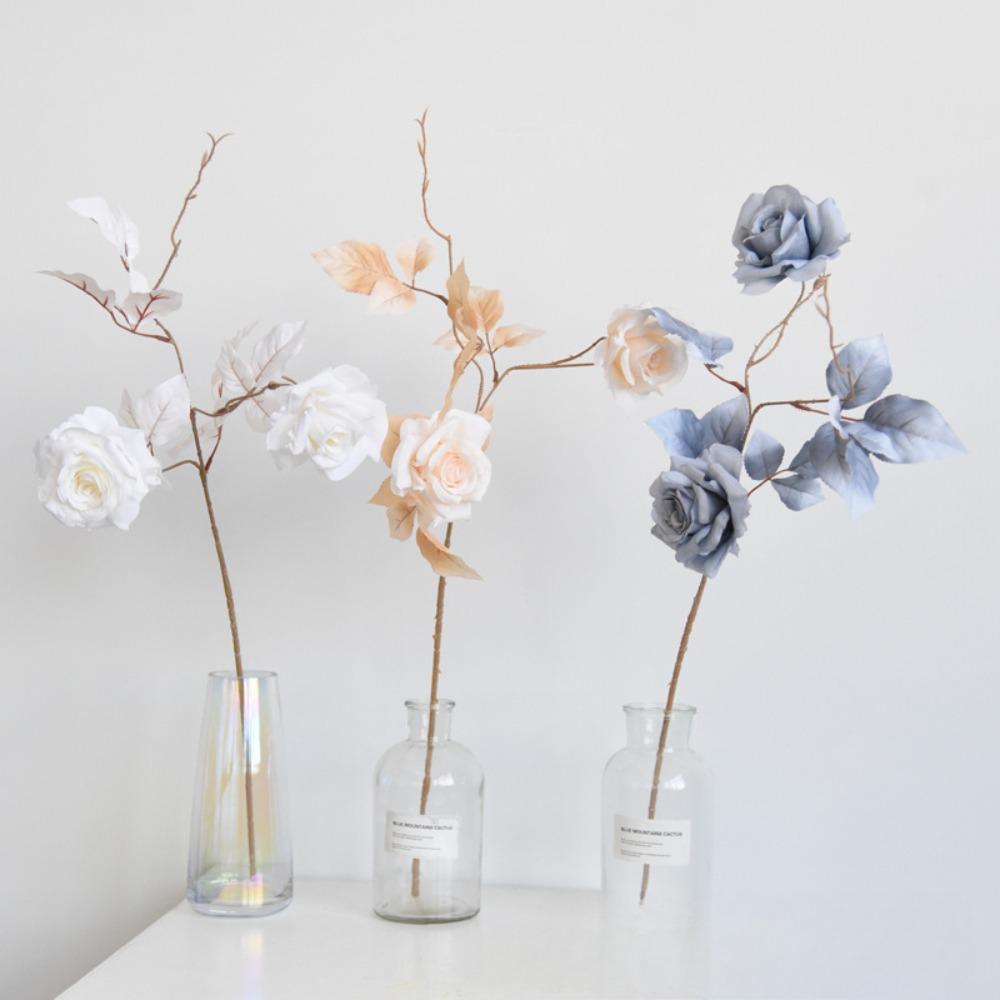 Искусственные цветы 4 шт. искусственные шелковые розы со стеблями, настоящие, объемные цветы для свадебных букетов, центральных композиций, приемов, вечеринок, домашнего декора